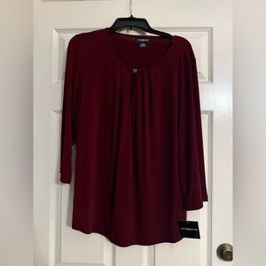 NWT Liz Claiborne Burgundy Blouse XXL